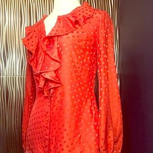 Trina Turk Red satin blouse